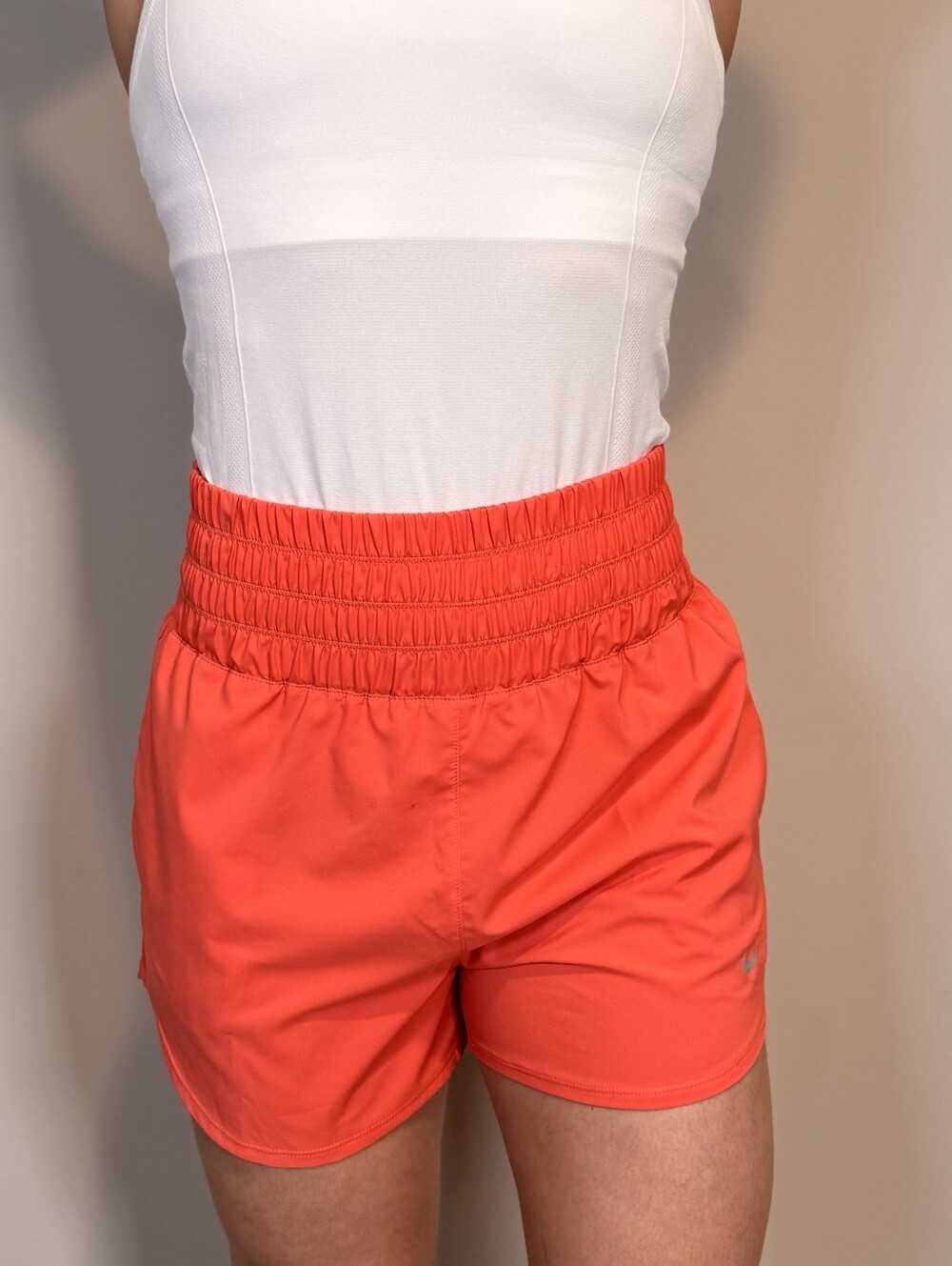 Nike Women's One Dri-FIT Mid-Rise 3" Brief-Lined Shorts - Color Coral - Size S